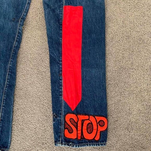 70s 1970s Selvedge Redline Original Patchwork Levi’s 501 Custom Denim Jeans - Picture 5 of 8